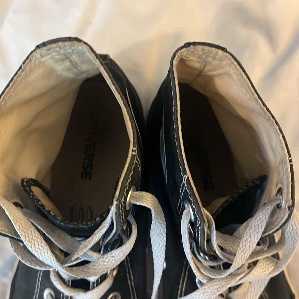 Converse Black and White High-Top Athletic Shoes - Picture 5 of 6